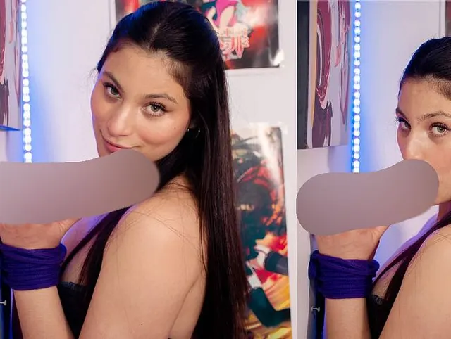 Lana dumont fucks your cock with her mouth while tying her hands like your submissive