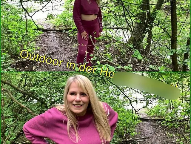Outdoor in der Hocke Gepisst