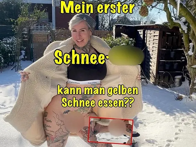 Mein erster Schnee-Piss!!Kann man gelben Schnee essen?