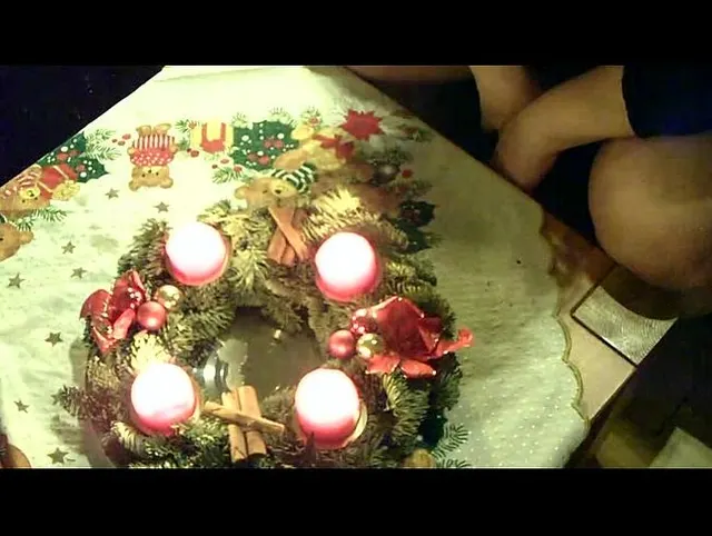 Auf dem Adventskranz gespritzt