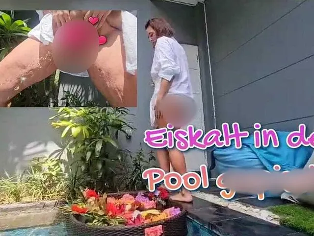 Eiskalt in den Pool gepisst