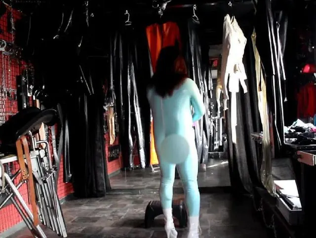 Latexcatsuit blau
