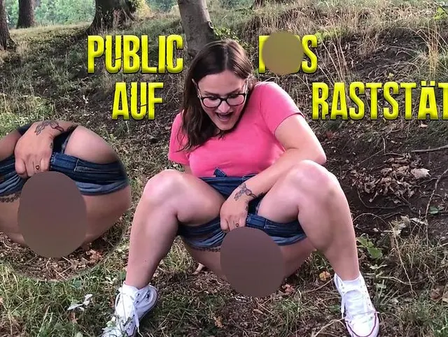 Public Piss auf Rastplatz