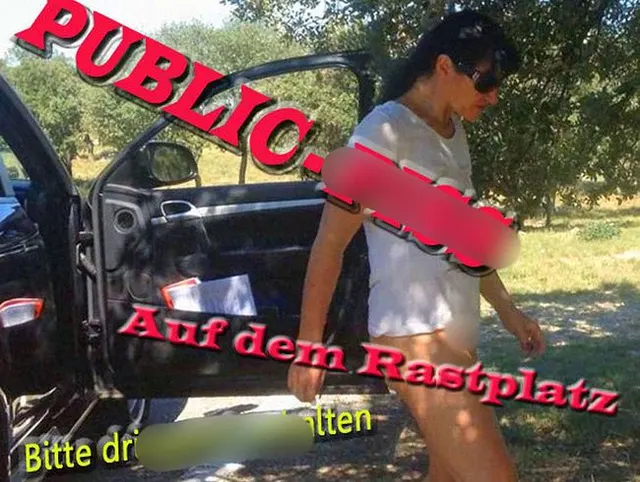Outdoor-  auf dem Autobahn-Rastplatz dringend Pissen…