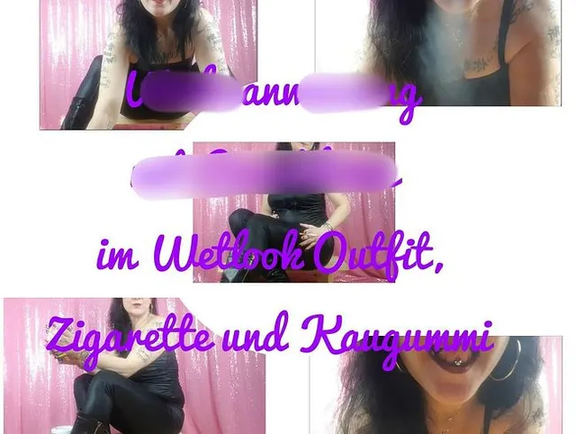 Wichsanweisung mit Countdown im Wetlook Outfit,Zigarette und Kaugummi