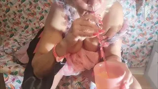 Im Flamingokostüm