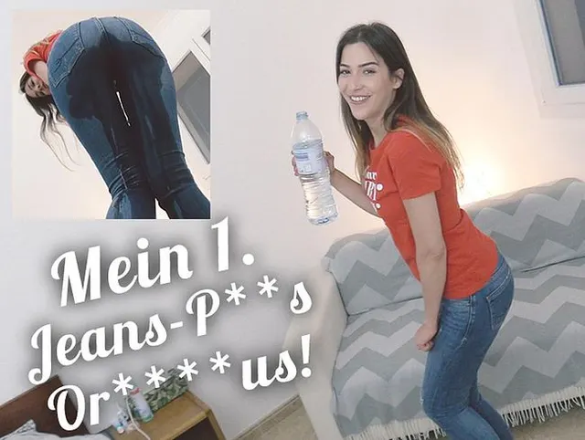 Mein 1. JEANS-PISS-ORGASMUS!
