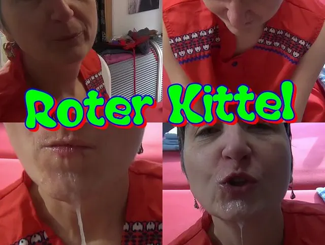 Roter Kittel voll Sperma
