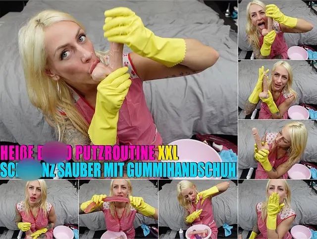 Extrem geile Dildo Putzroutine mit Gummihandschuhen und Wichsanleitung XXL I Spritz für mich!