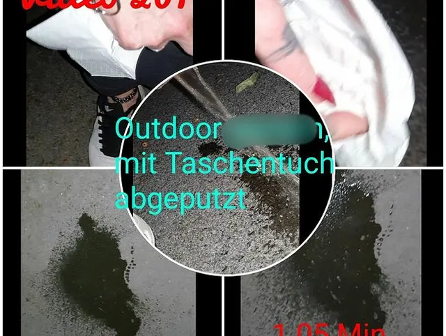 Outdoor pieseln und Taschentuch abgeputzt