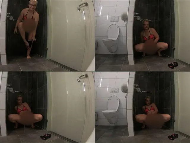 Im Bikini in die Dusche gepisst!