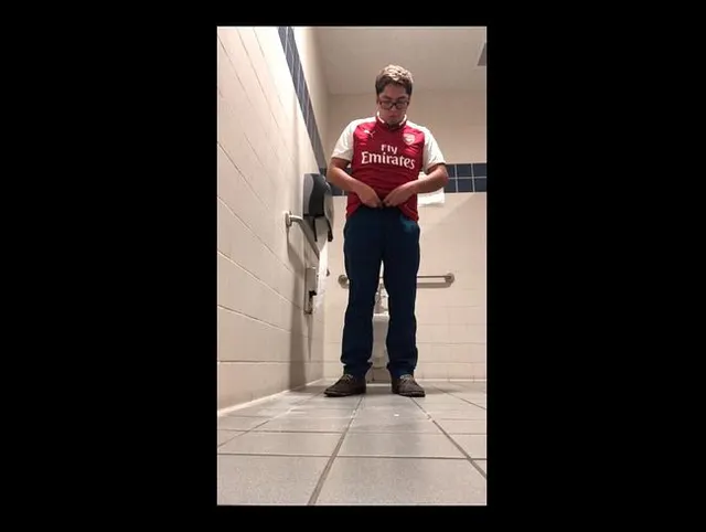 Quick Jerk-Off in the Public Restroom