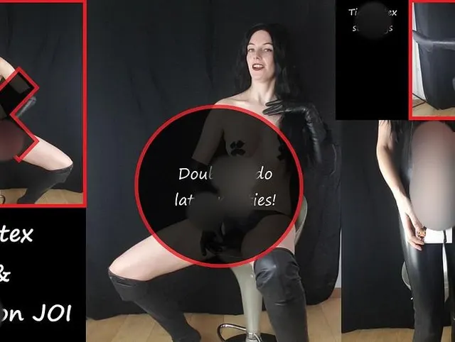 Anprobe von Latex und JOI mit Strapon
