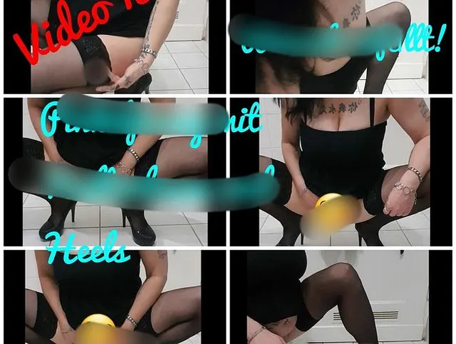 Wunsch erfüllt! Pinkelpussy mit Halterlosen und Heels