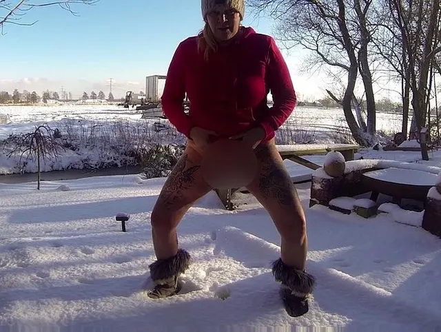Endlich Schnee-Pissen