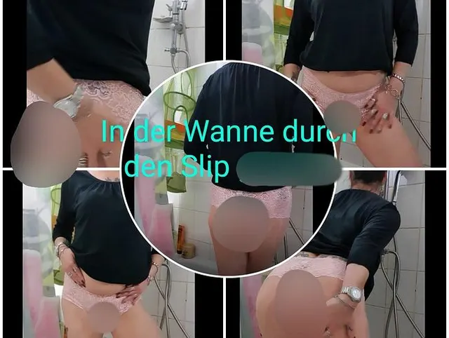 In der Wanne durch den Slip gepisst mit Pups