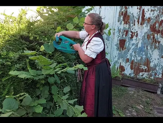 Wunsch Video mit Dirndl Hecke schneiden!!