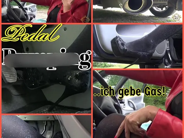 Pedal Pumping in sexy Outfit und  Heels