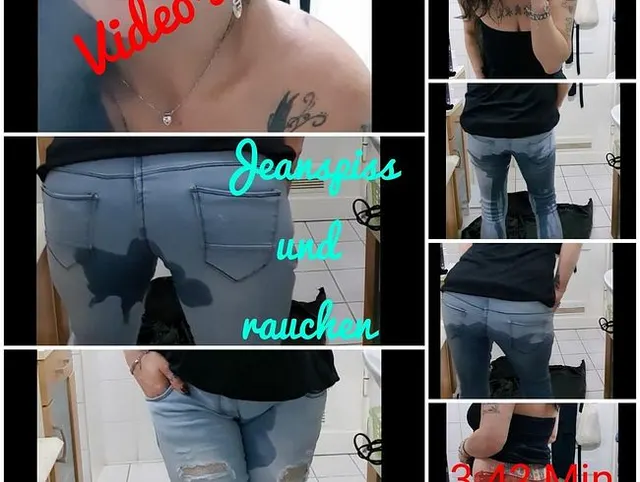 Jeanspiss und rauchen