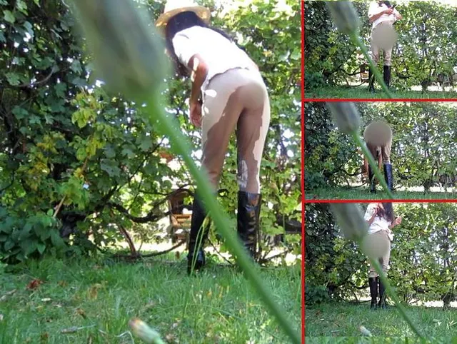 NS-Gartenarbeit - Piss in Reithose und Stiefeln