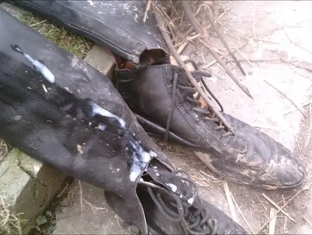 auf die Reitstiefel gewixst (ohne Ton)