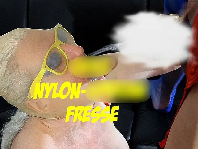 Geile Nylon-Spema Fresse