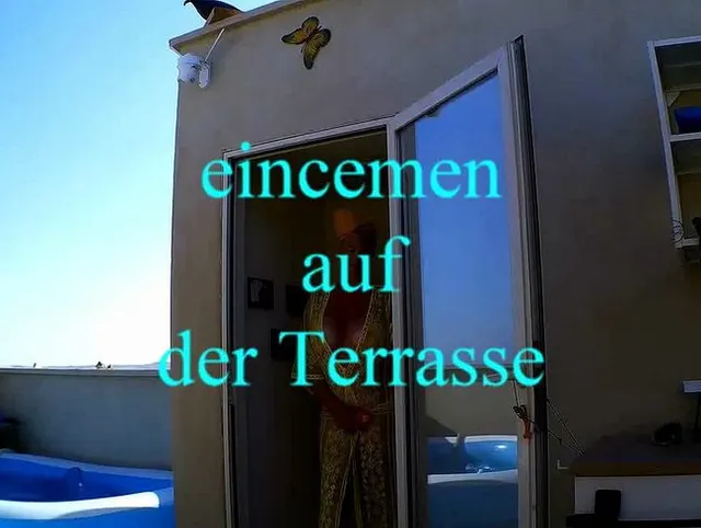 eincremen auf der Terrasse !