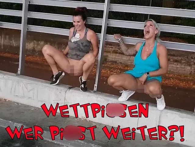 Wettpissen mit FitXXXSandy!  Wer pisst weiter?!
